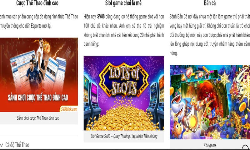 Tham gia đăng ký SV88 bạn sẽ được giải trí đa dạng game cá cược