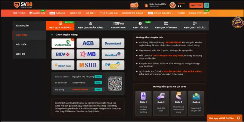 Các kênh hỗ trợ rút tiền SV88 là gì?